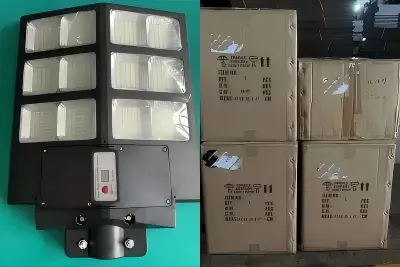 6 Set Sampel Lampu Jalan Suria 30W ABS Telah Dihantar Ke Benin